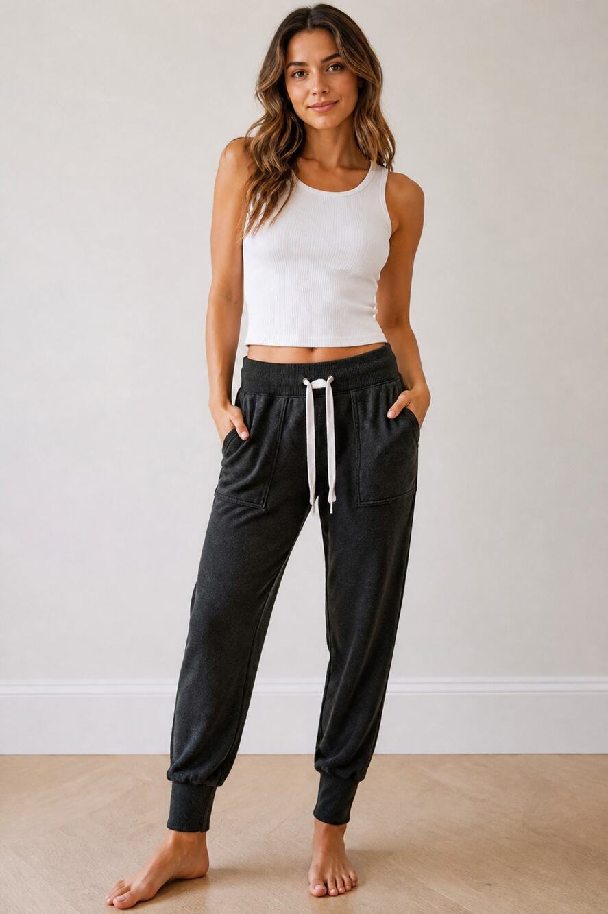 Aerie Charcoal Gray Jogger Pants S Drawstring Waist